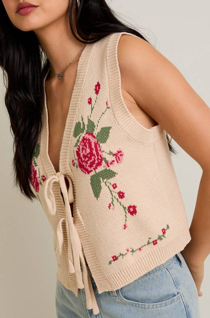 rose vest - beige
