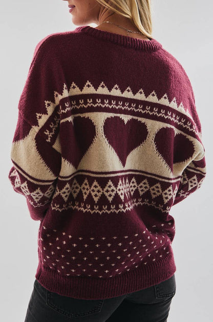 clara sweater - burgundy