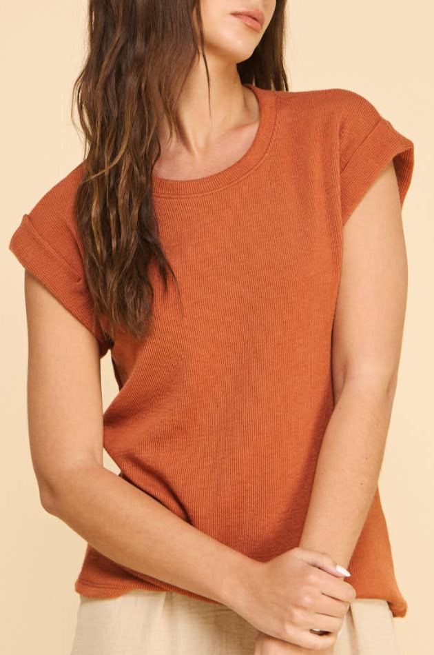 asheville rib tee - brick