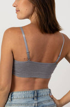 comfort lace trim bralette - grey