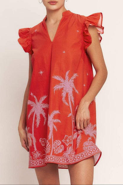 paloma dress - tomato red