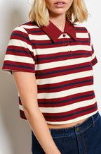 cammie polo - burgundy
