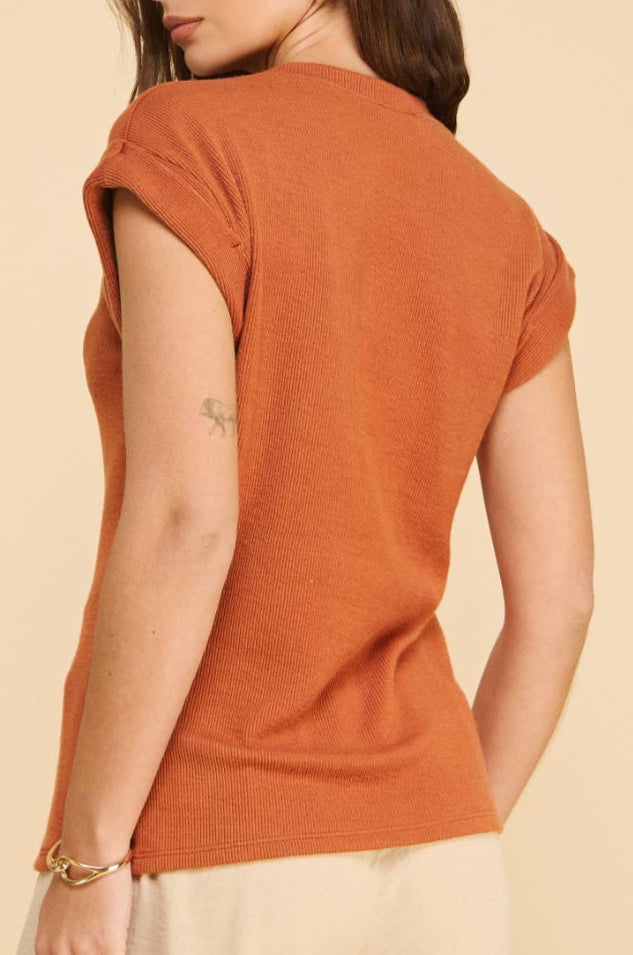 asheville rib tee - brick