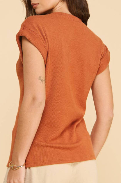 asheville rib tee - brick