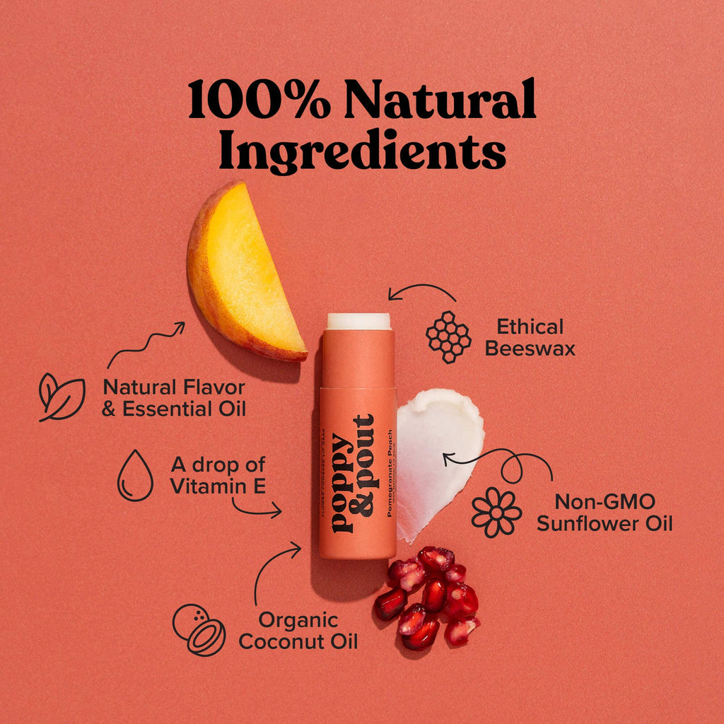 pomegranate peach lip balm