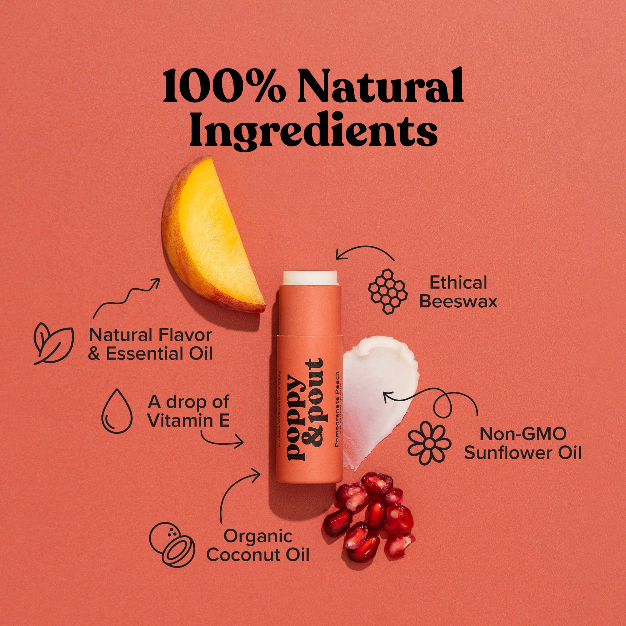 pomegranate peach lip balm