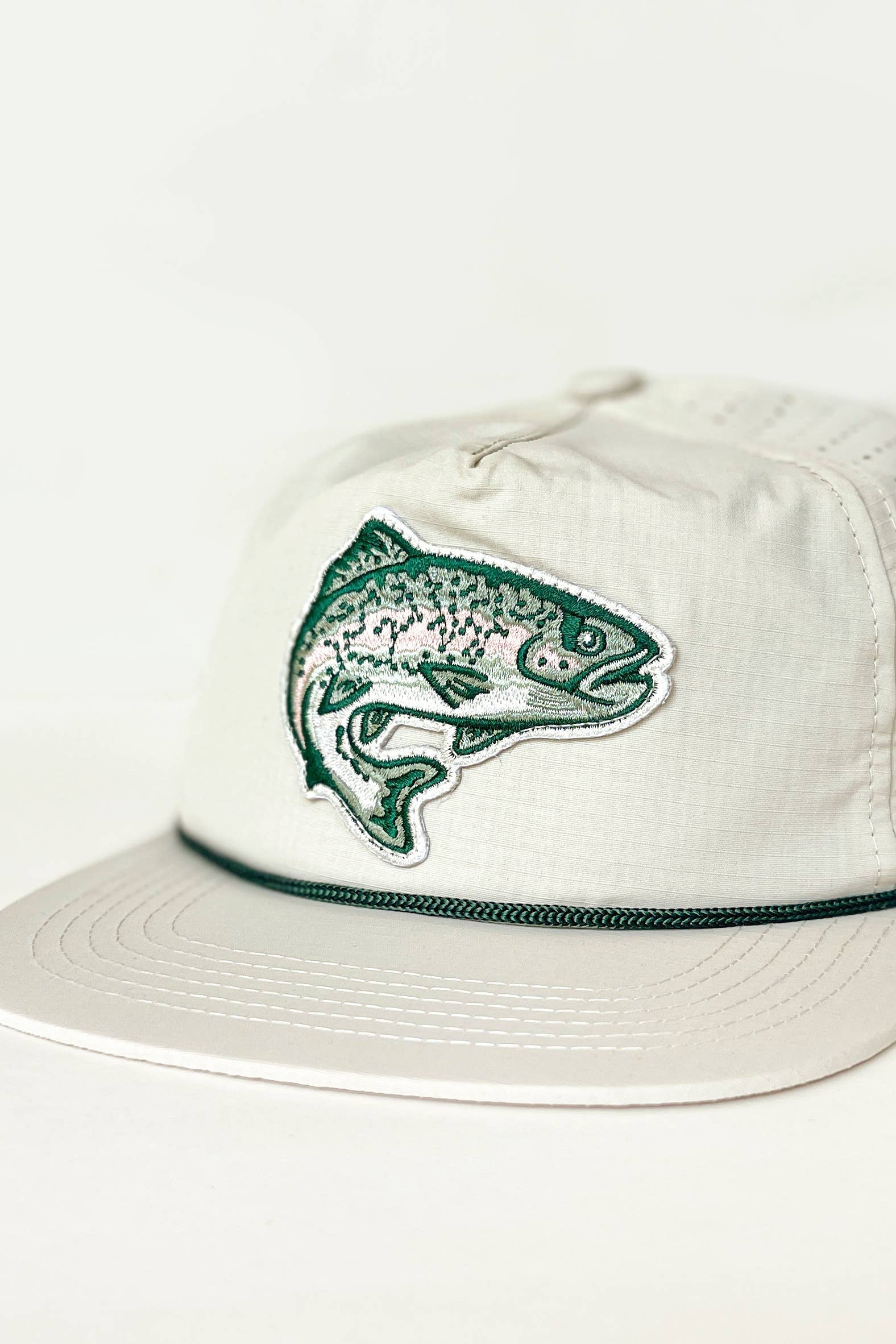 rainbow trout snapback hat - natural