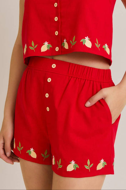 rylee shorts - red (FINAL SALE)