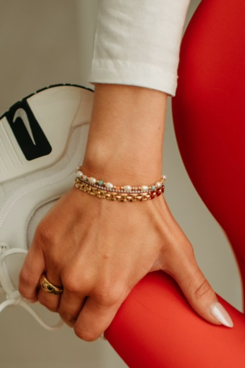 golden geo bracelet