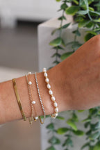 camille pearl bracelet - gold