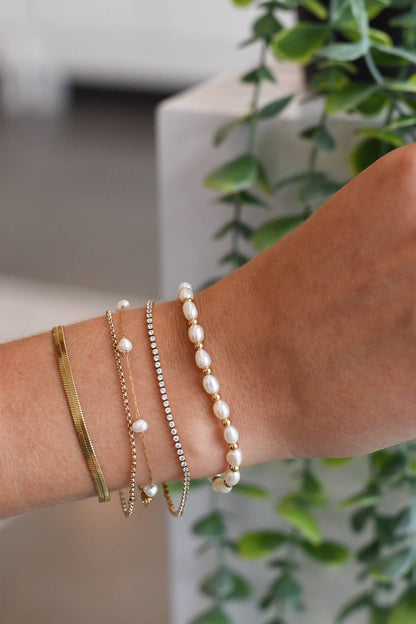 camille pearl bracelet - gold
