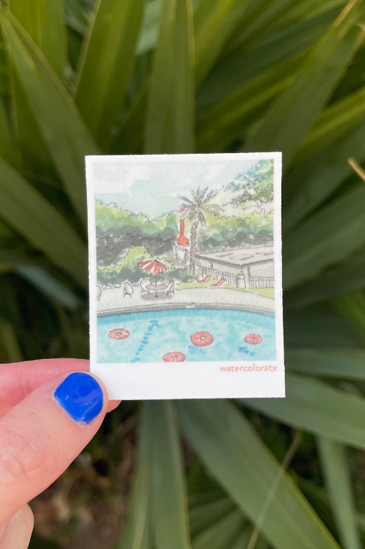 austin motel polaroid sticker