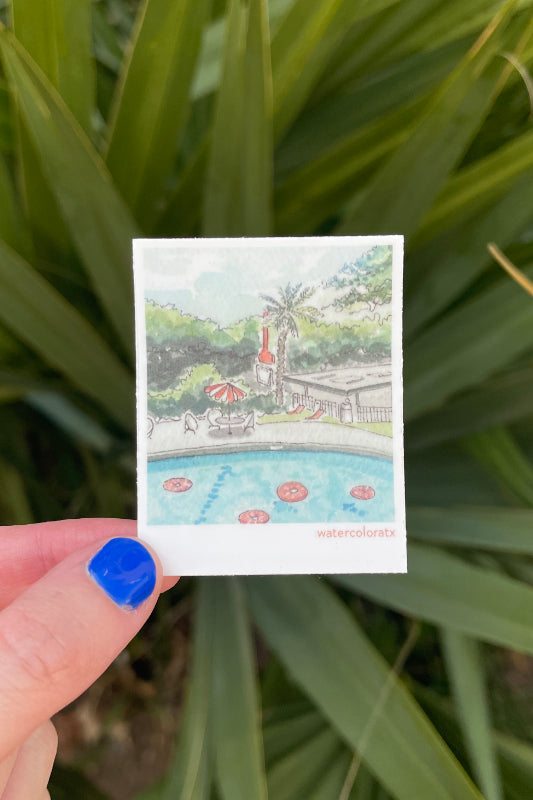 austin motel polaroid sticker