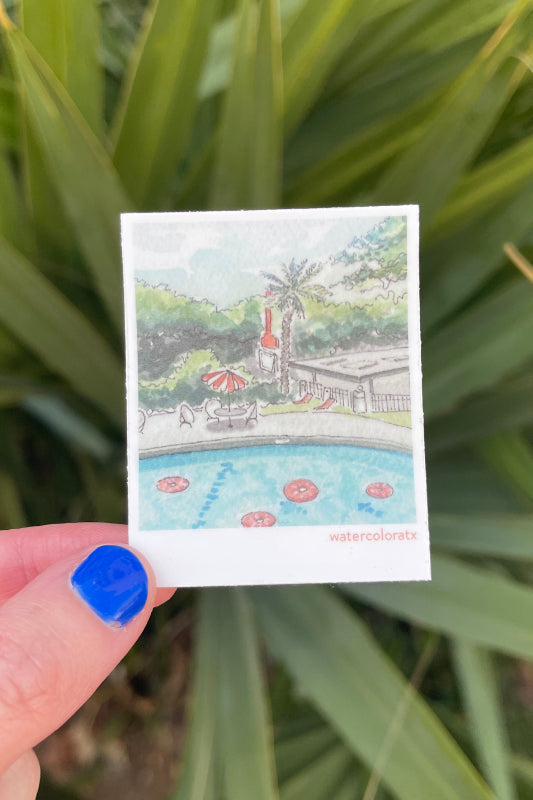 austin motel polaroid sticker