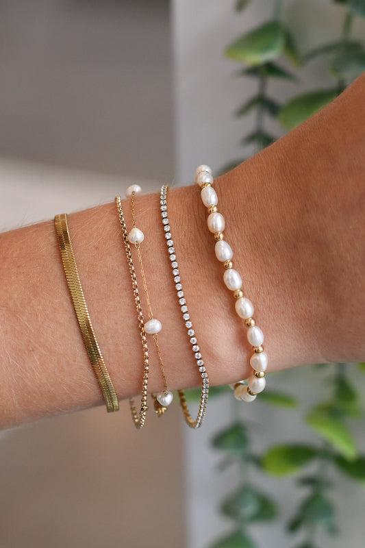 micro tennis bracelet - gold