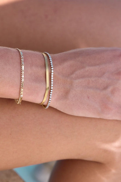 micro tennis bracelet - gold