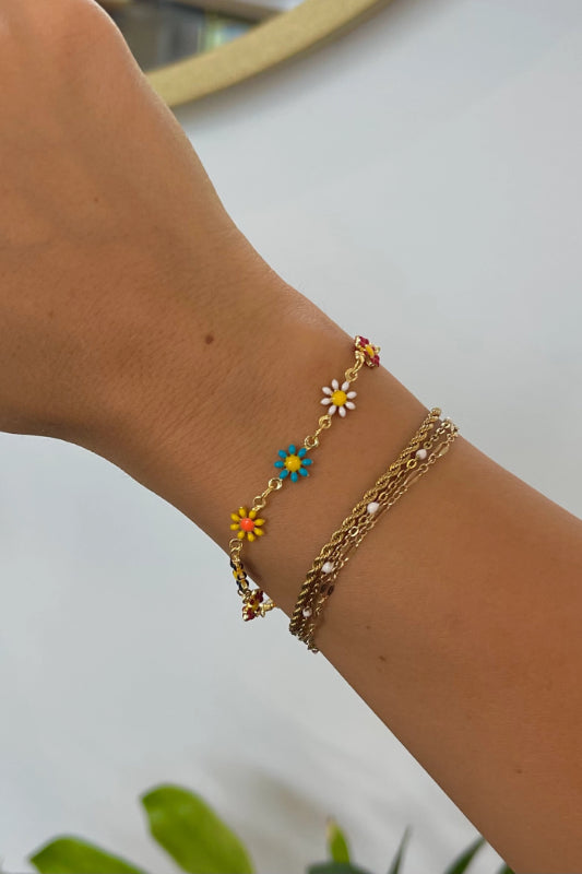 daisy chain bracelet - multi