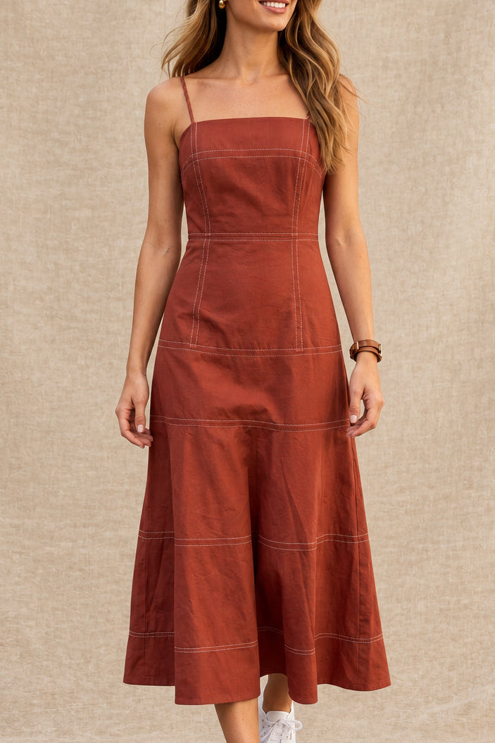 billie dress - brick