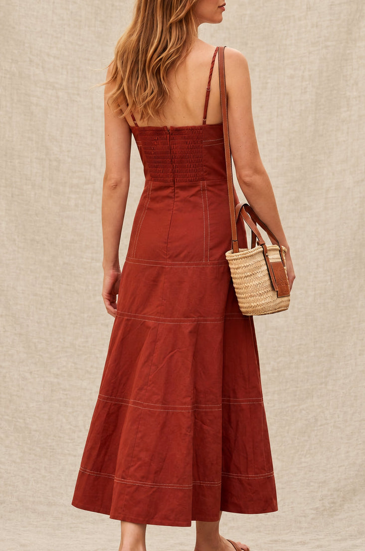 billie dress - brick