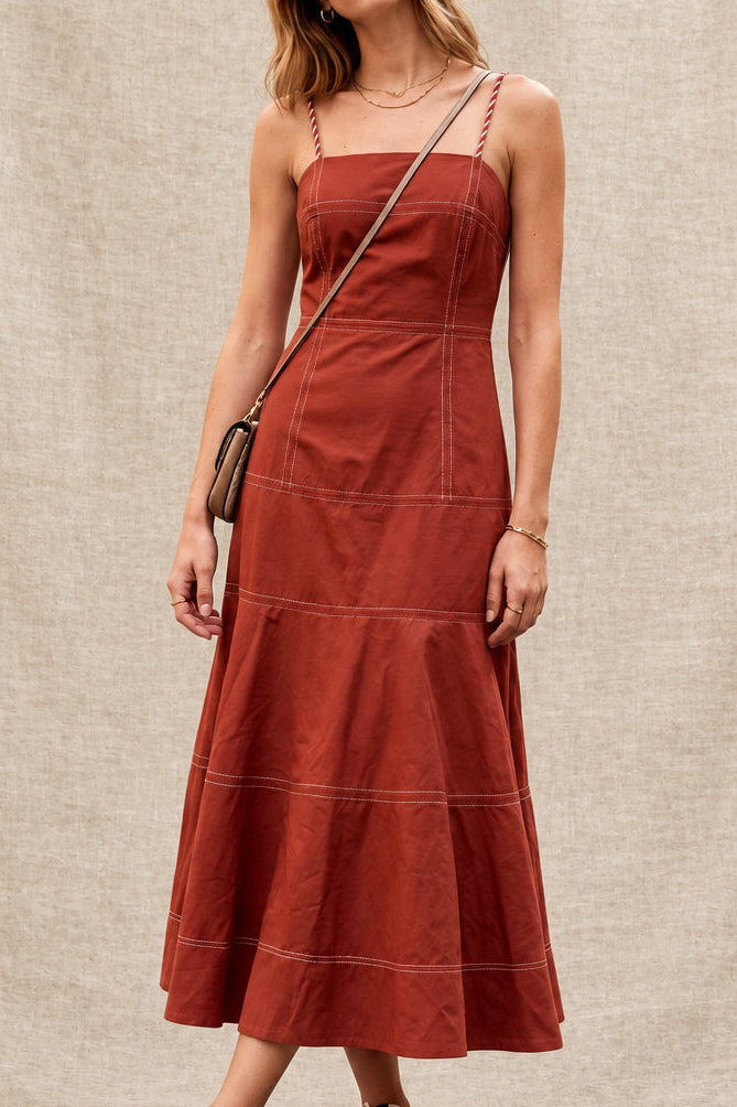 billie dress - brick