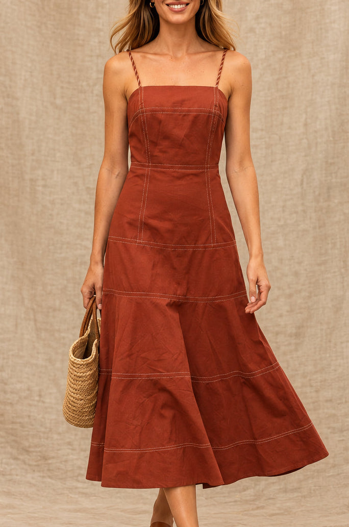 billie dress - brick