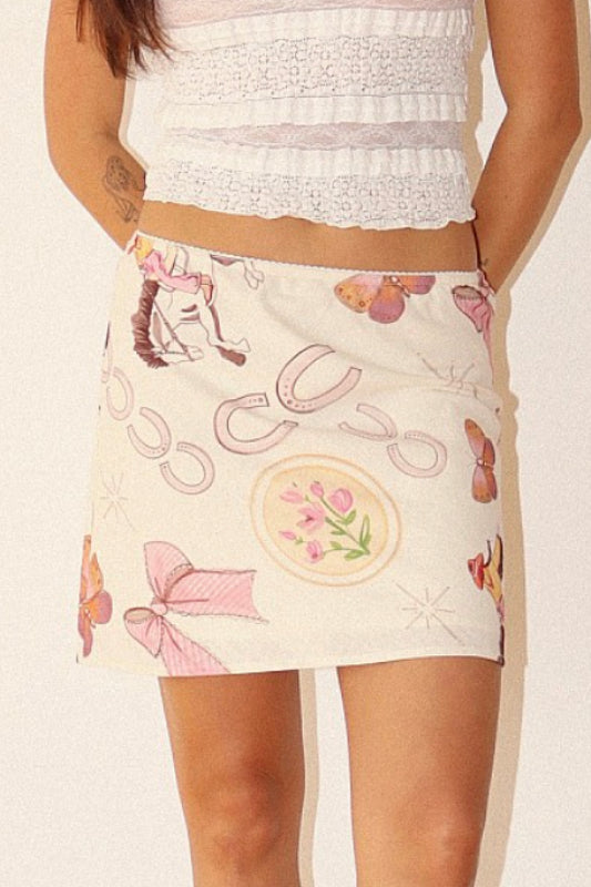 let's rodeo skirt - cream/blush