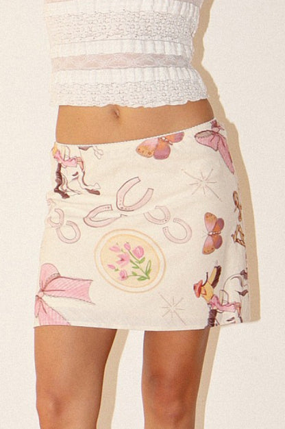 let's rodeo skirt - cream/blush