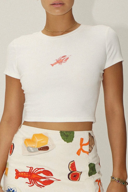 lobster tee - white