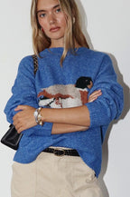 duck sweater - royal blue