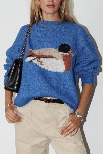 duck sweater - royal blue