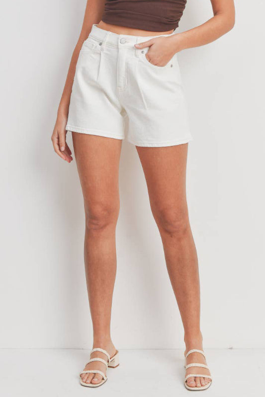 sarah pleated short - off white