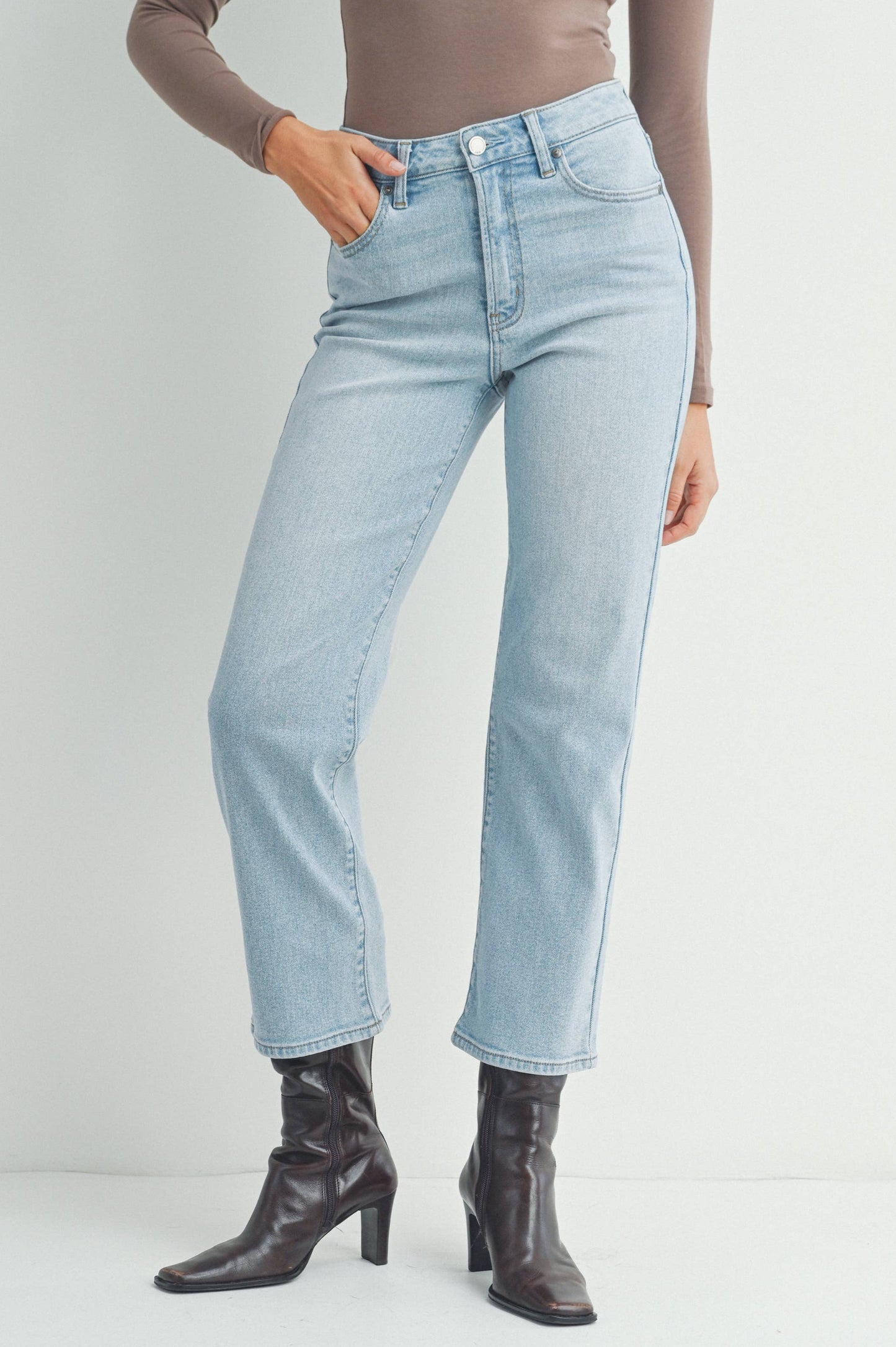 violet vintage straight - light wash