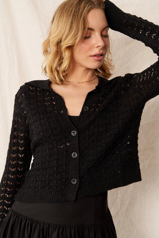 norah cardigan - black