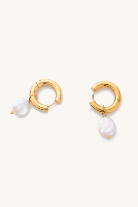 freshwater pearl hoops