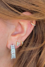 crystal shimmer hoops - silver
