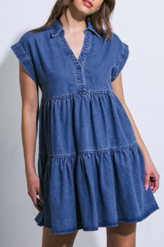 logan dress - indigo