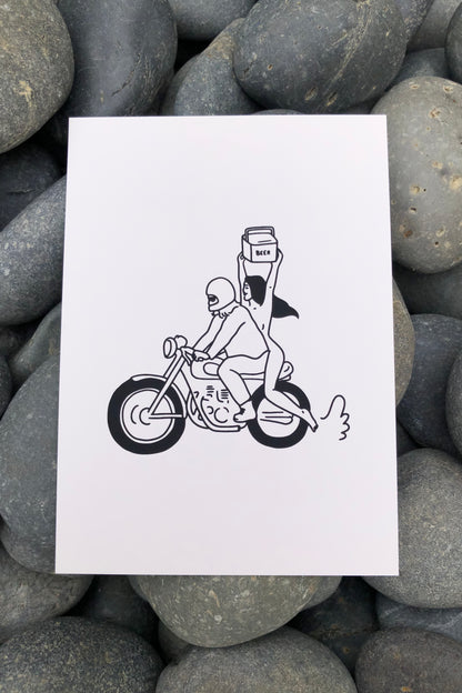 beer run art print - 5x7