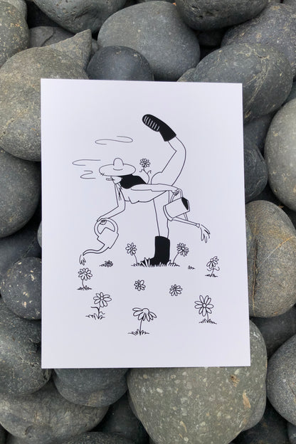 gardening art print - 5x7