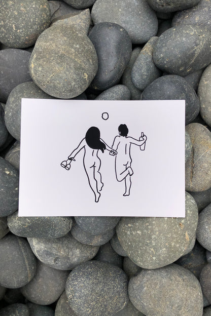 wine lovers art print - 5x7