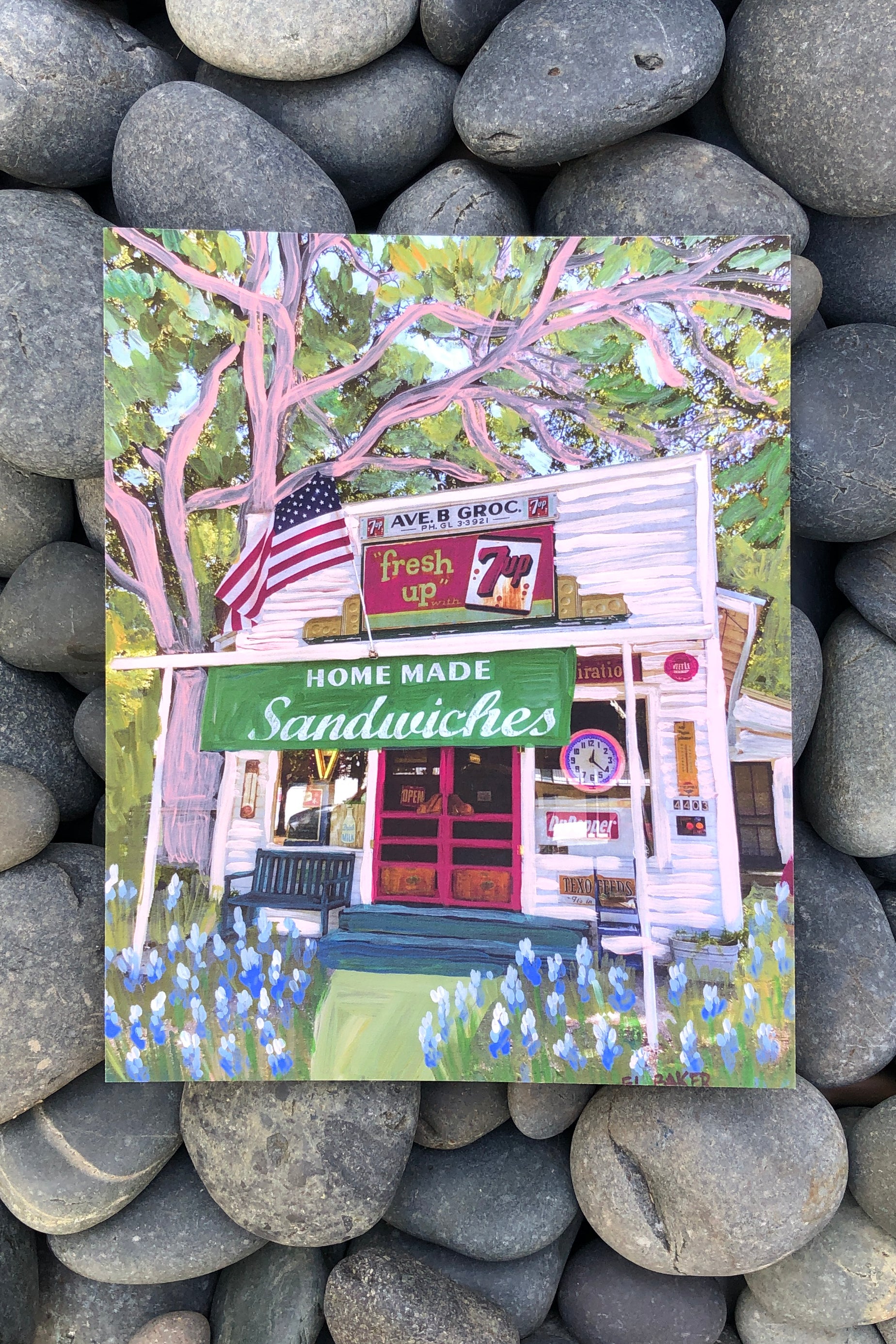 avenue b grocery austin print | el baker