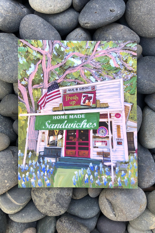 avenue b grocery austin print | el baker