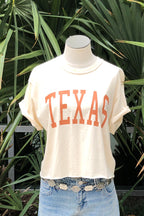 crop texas tee - ivory