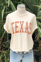 crop texas tee - ivory