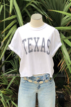 crop texas tee - white