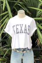 crop texas tee - white