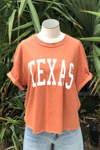 crop texas tee - burnt orange