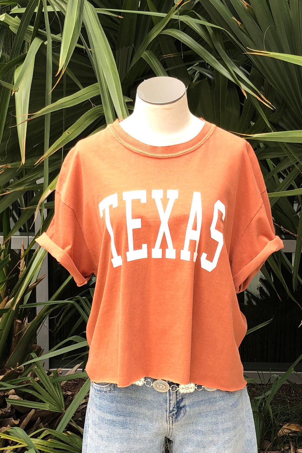 crop texas tee - burnt orange
