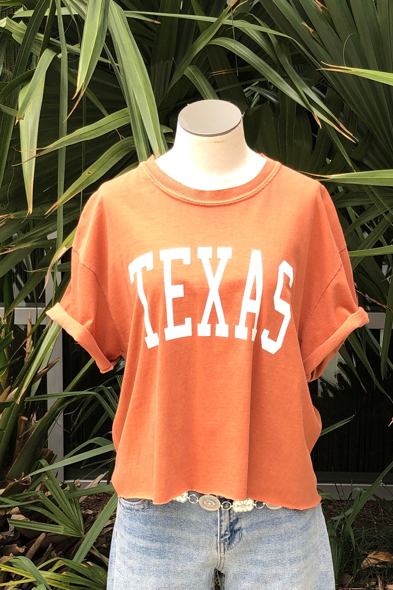 crop texas tee - burnt orange