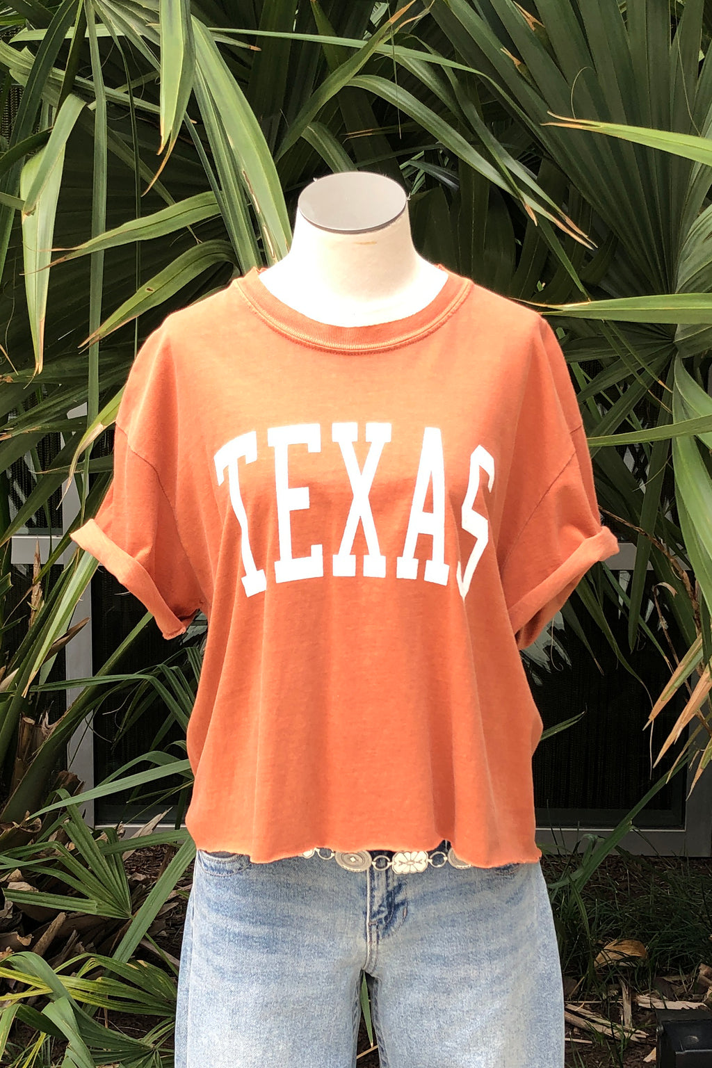 crop texas tee - burnt orange