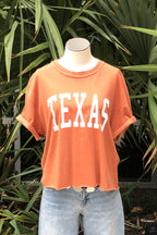 crop texas tee - burnt orange